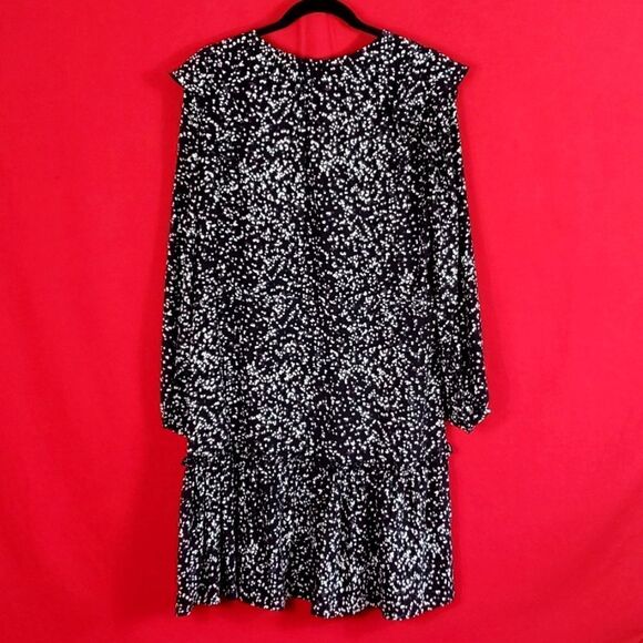 CHARLOTTE‎ BRODY RUFFLE FIT & FLARE DRESS - BLACK POPLAR SILK  Size L - Picture 5 of 10